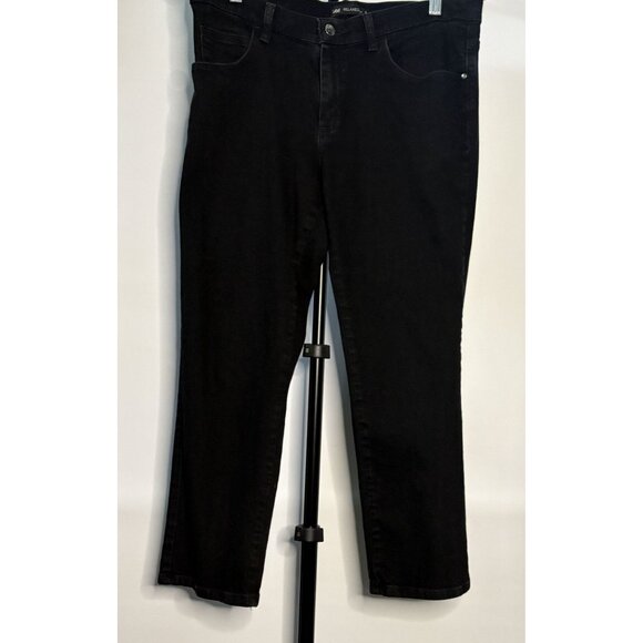 Lee Denim - Lee Womens Black Relaxed Fit Straight Leg Jeans Denim Size 10 Petite 5 Pocket